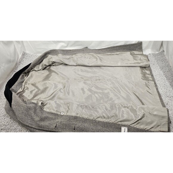 VTG Projections Long Wool Coat Gray Double Breasted Overcoat USA Union Women M/L - Picture 10 of 15